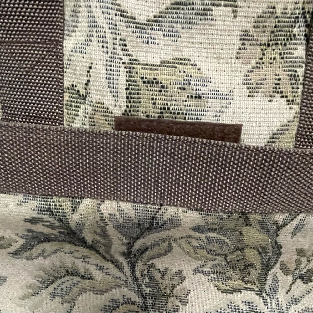 Vintage Verdi Tapestry Carryon Messenger Laptop Bag Cream Brown and Green Floral - Picture 8 of 16